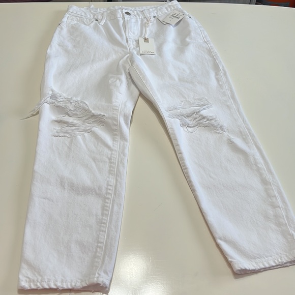 NWT Good American High Waist Distressed White Jeans Size 2/26 - Picture 8 of 12
